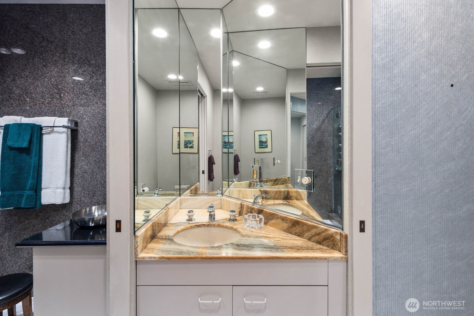 3/4 bath with vanity on main level