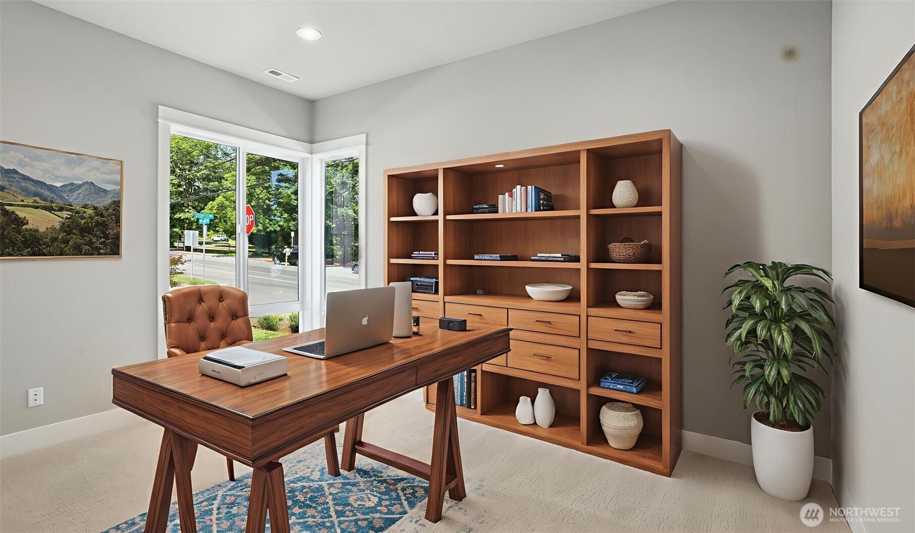 Main Level Den. This is one of two dens. Virtually staged.