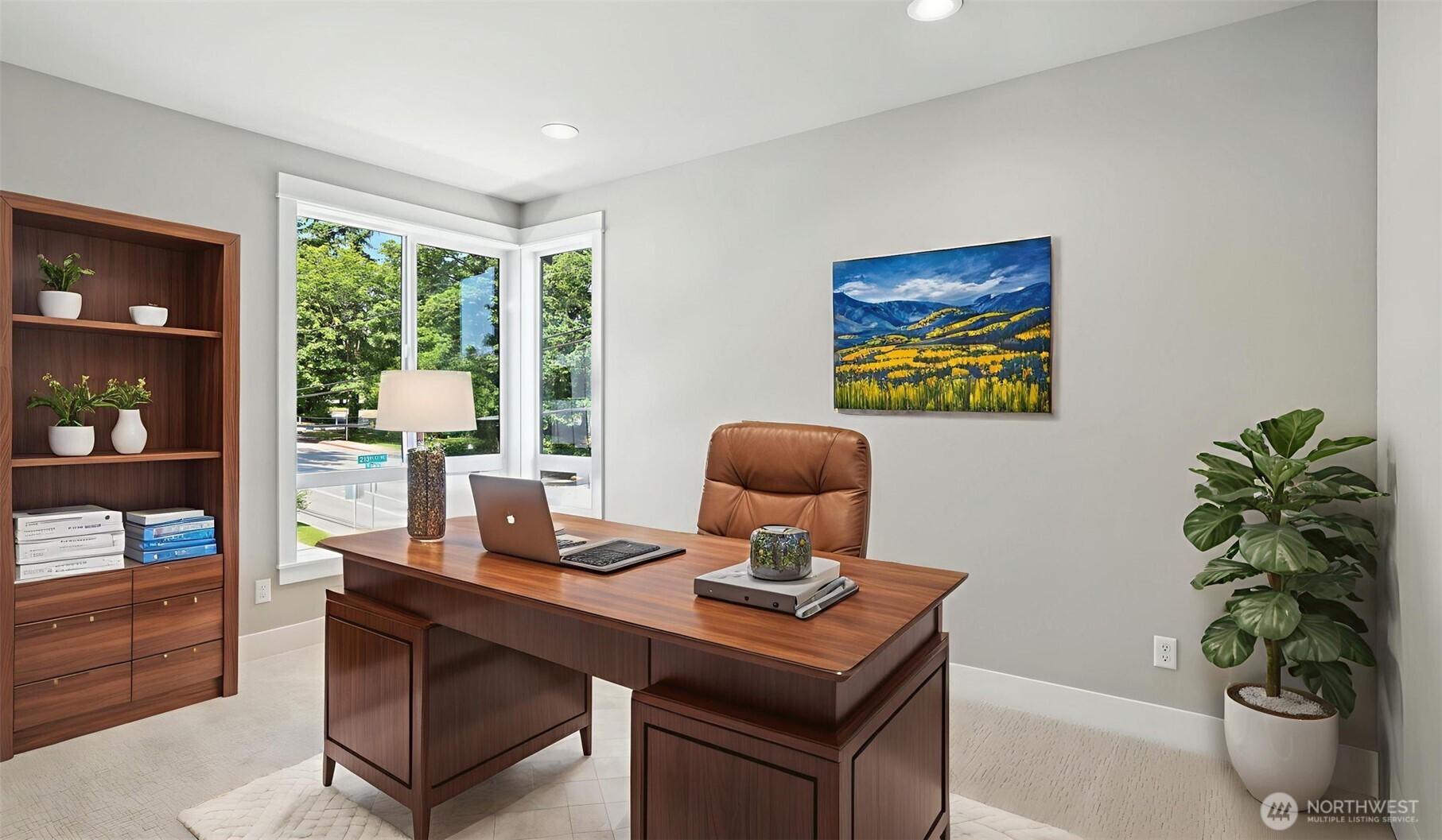 Desirable 2nd Den, located on the Upper Level. Virtually staged.