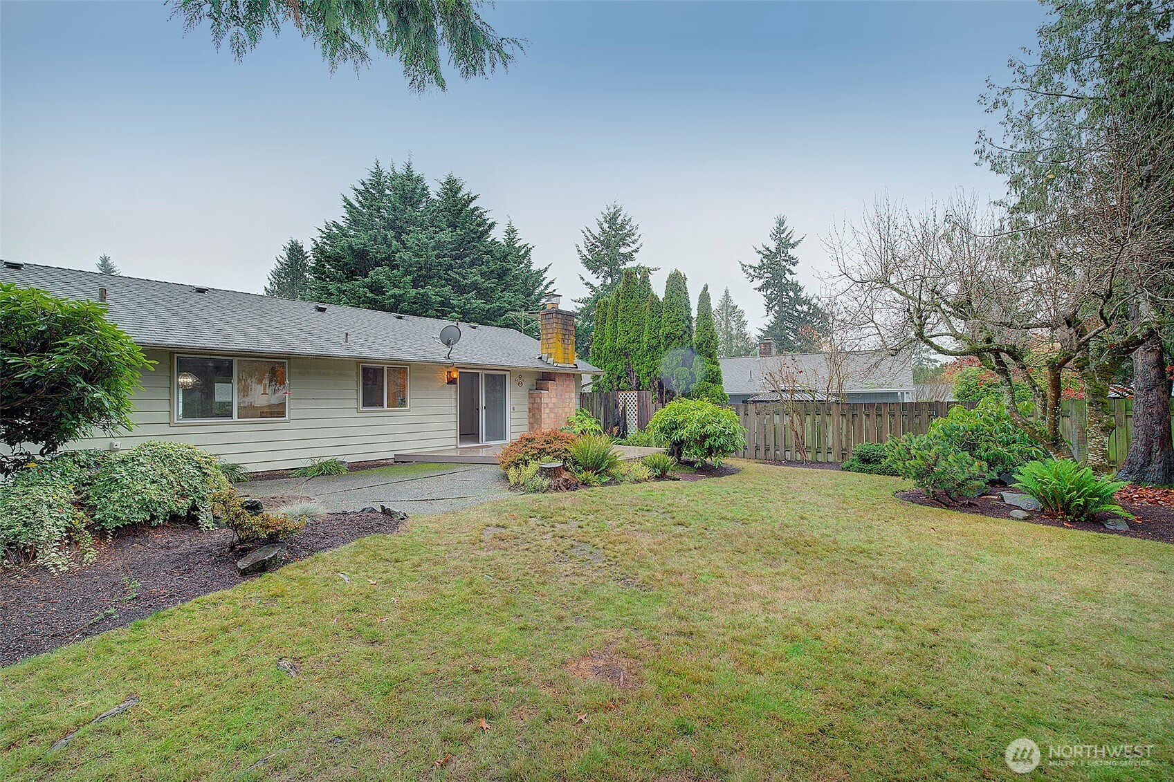 Spacious and private backyard.