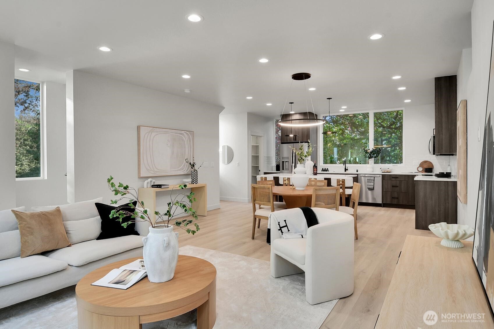 Bright entry leads up to main living level