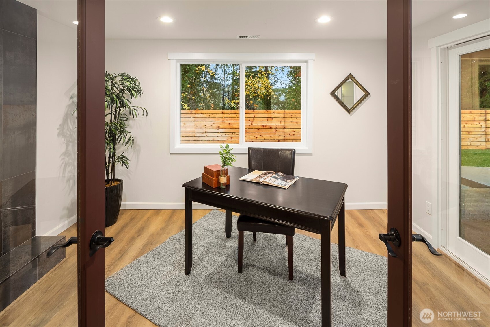 Home office?  With a lovely fireplace