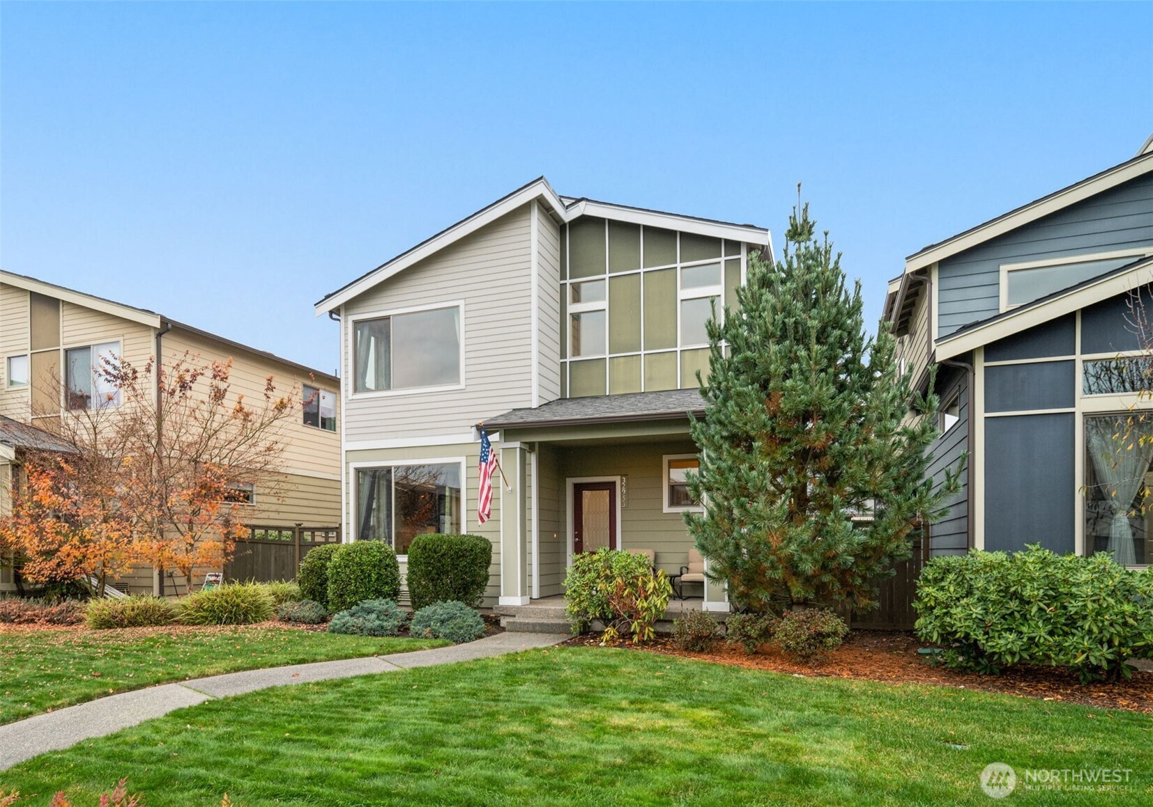 Modern exterior with covered front porch