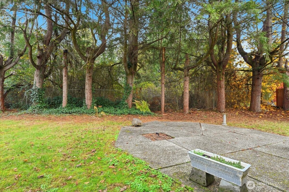 Private fully fenced backyard