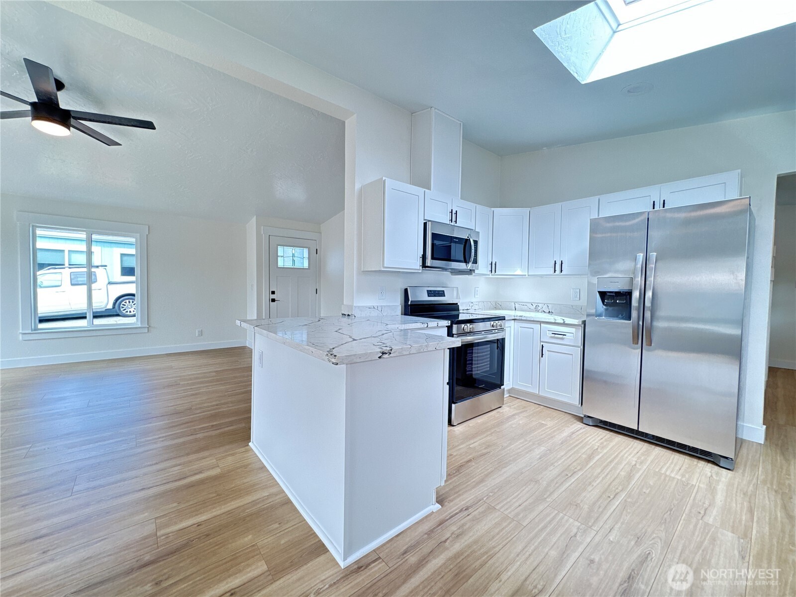 This is a manufactured home, but it feels like a stick built home after the remodel!