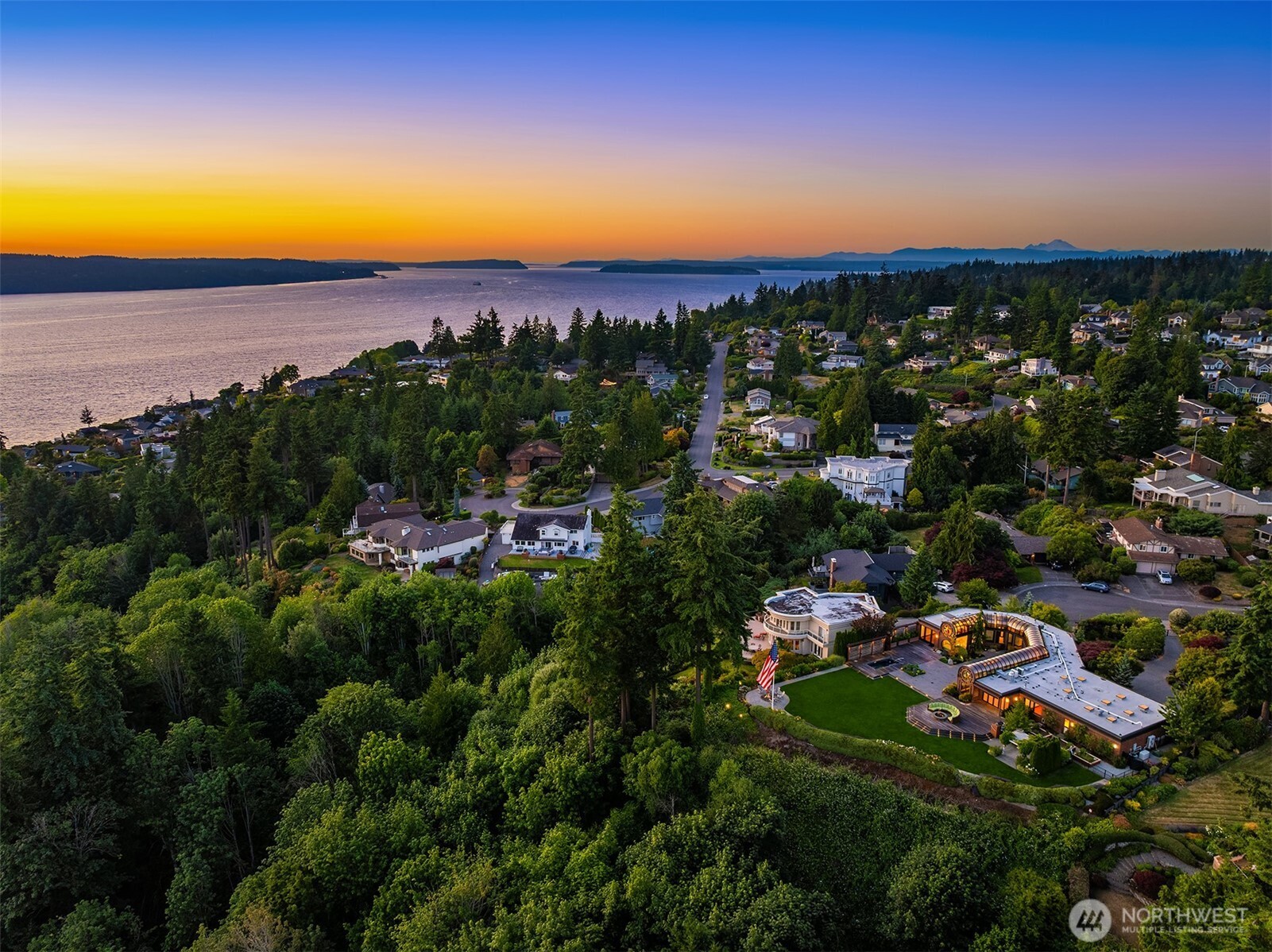 Sunset, looking across at Whidbey Island