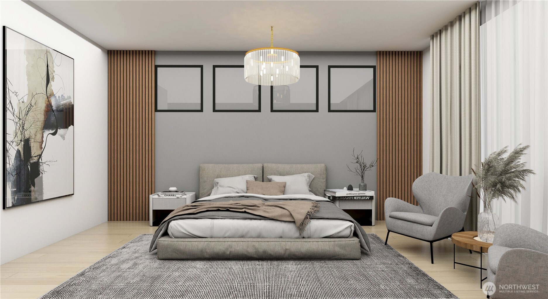 Luxurious and spacious primary suite featuring elegant finishes, serene ambiance, and a retreat-like setting designed for ultimate comfort. *Interior Rendering*