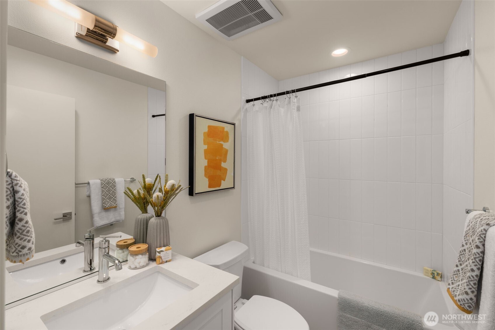 Photos of model home with similar finishes & floor plan.