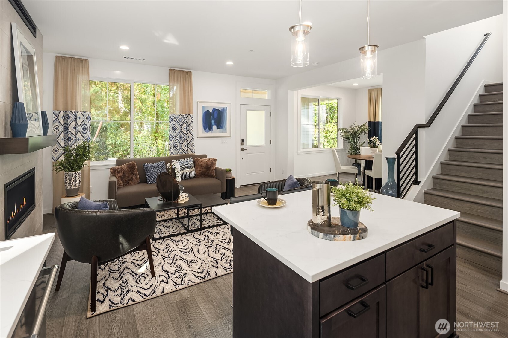 Interior of a furnished Poppy. Finishes and surfaces my differ from subject property.