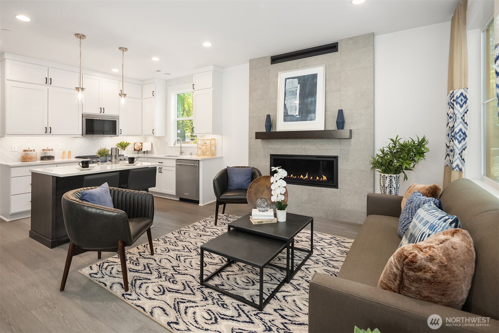 Interior of a furnished Poppy. Finishes and surfaces my differ from subject property.