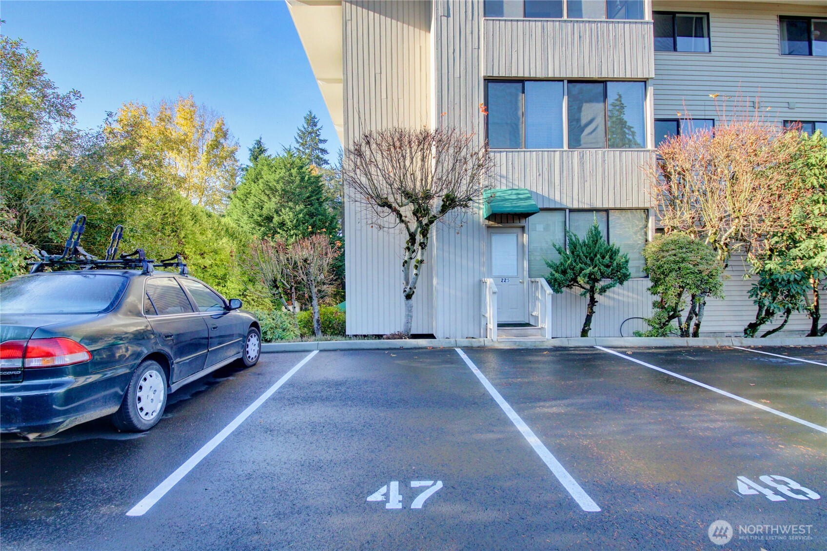 Two assigned parking spaces, one covered and one uncovered