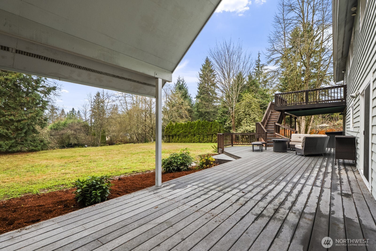 Lower level covered deck perfect for year around enjoyment