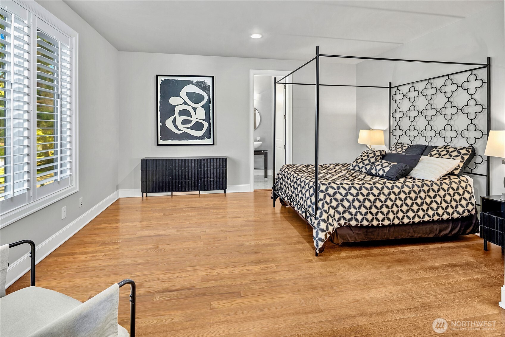 Oversized 4th bedroom suite with private three-quarter bath and walk-in closet
