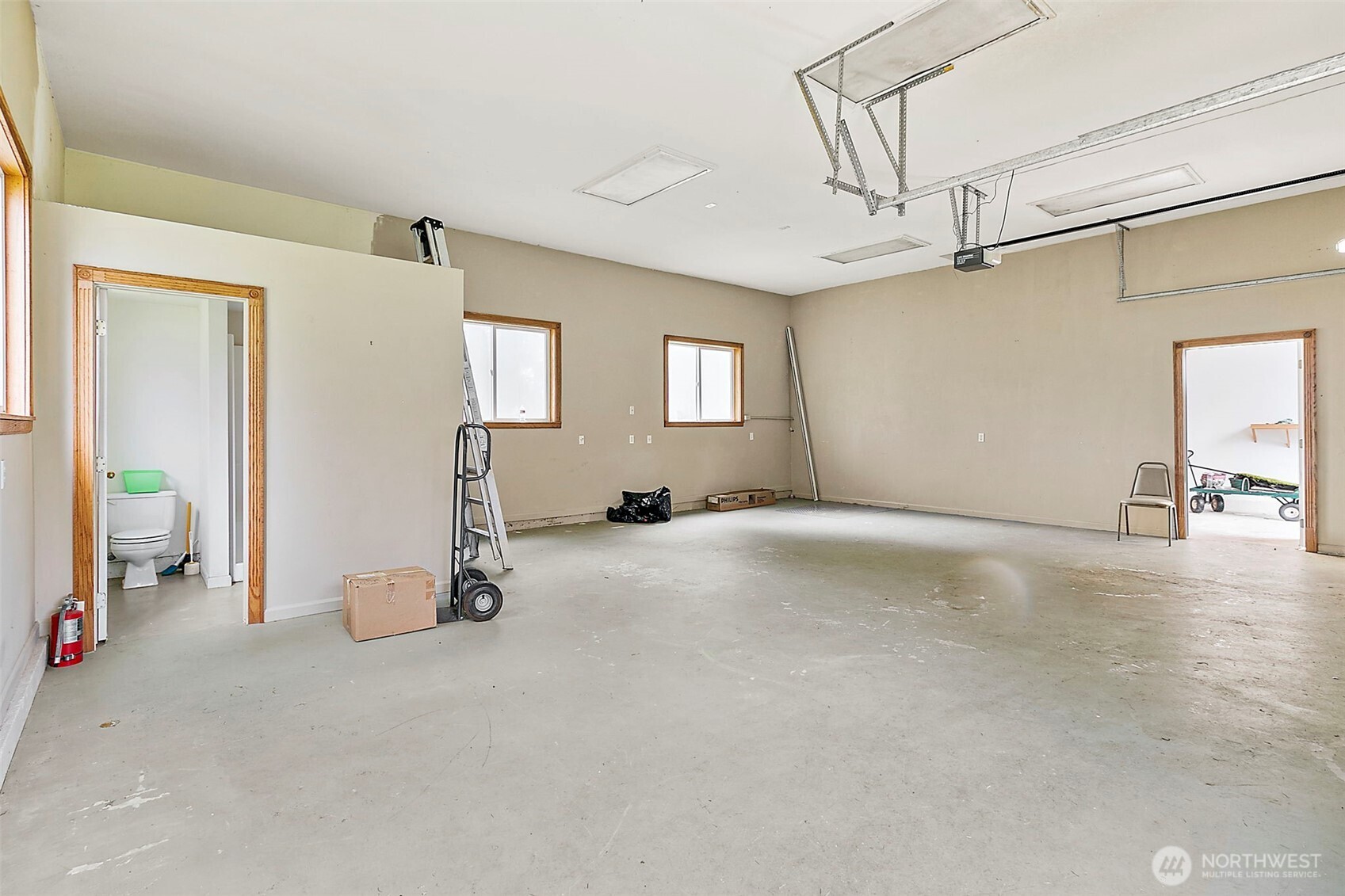 Bathroom located in shop.