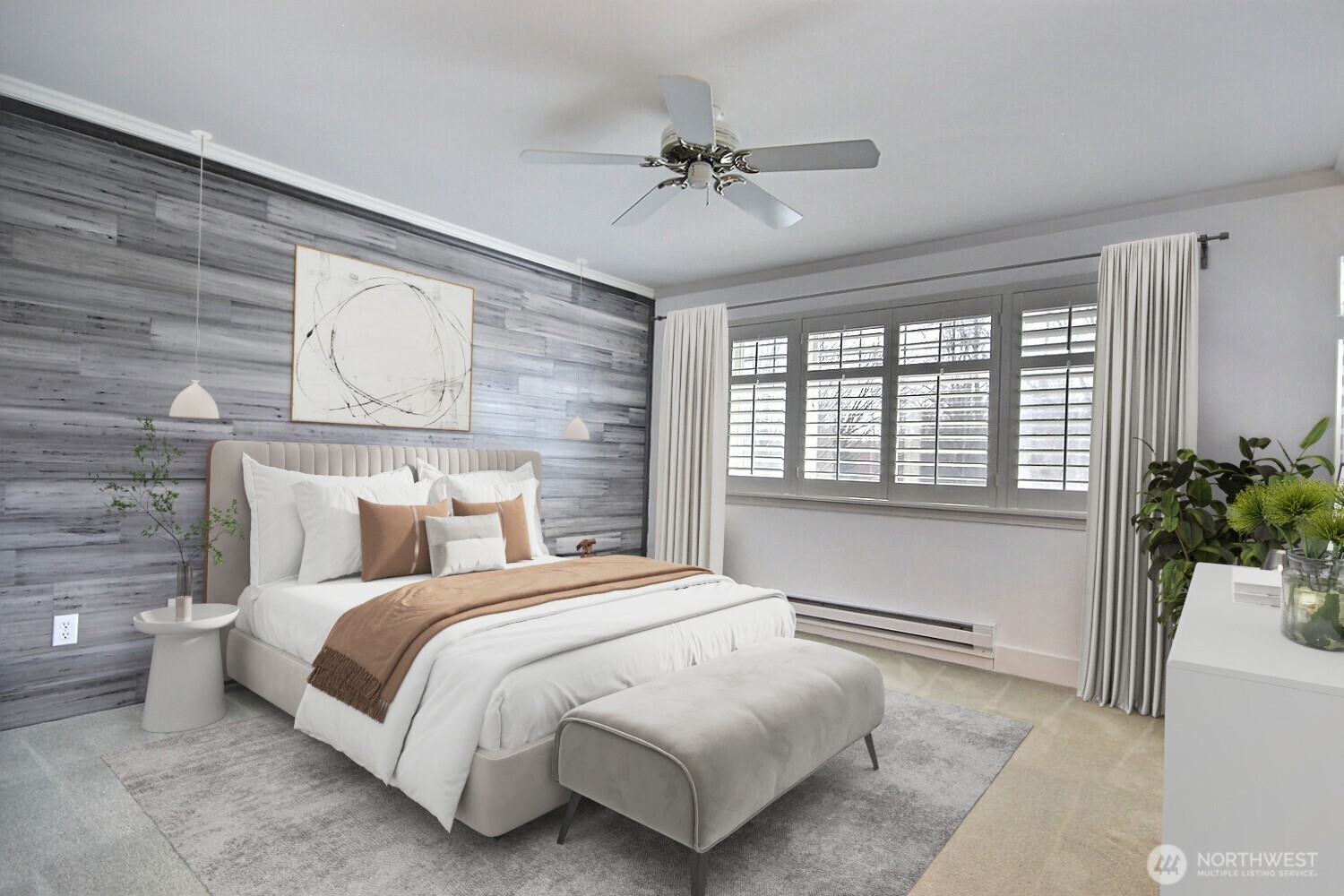 Upstairs, you can unwind in the private Primary Bedroom with river views and and bike and walking trails. You will love the generous walk-in closet!