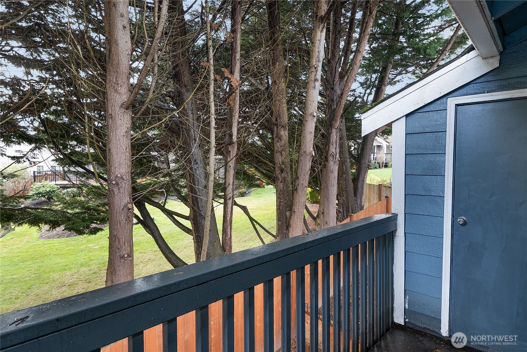 Private patio with storage