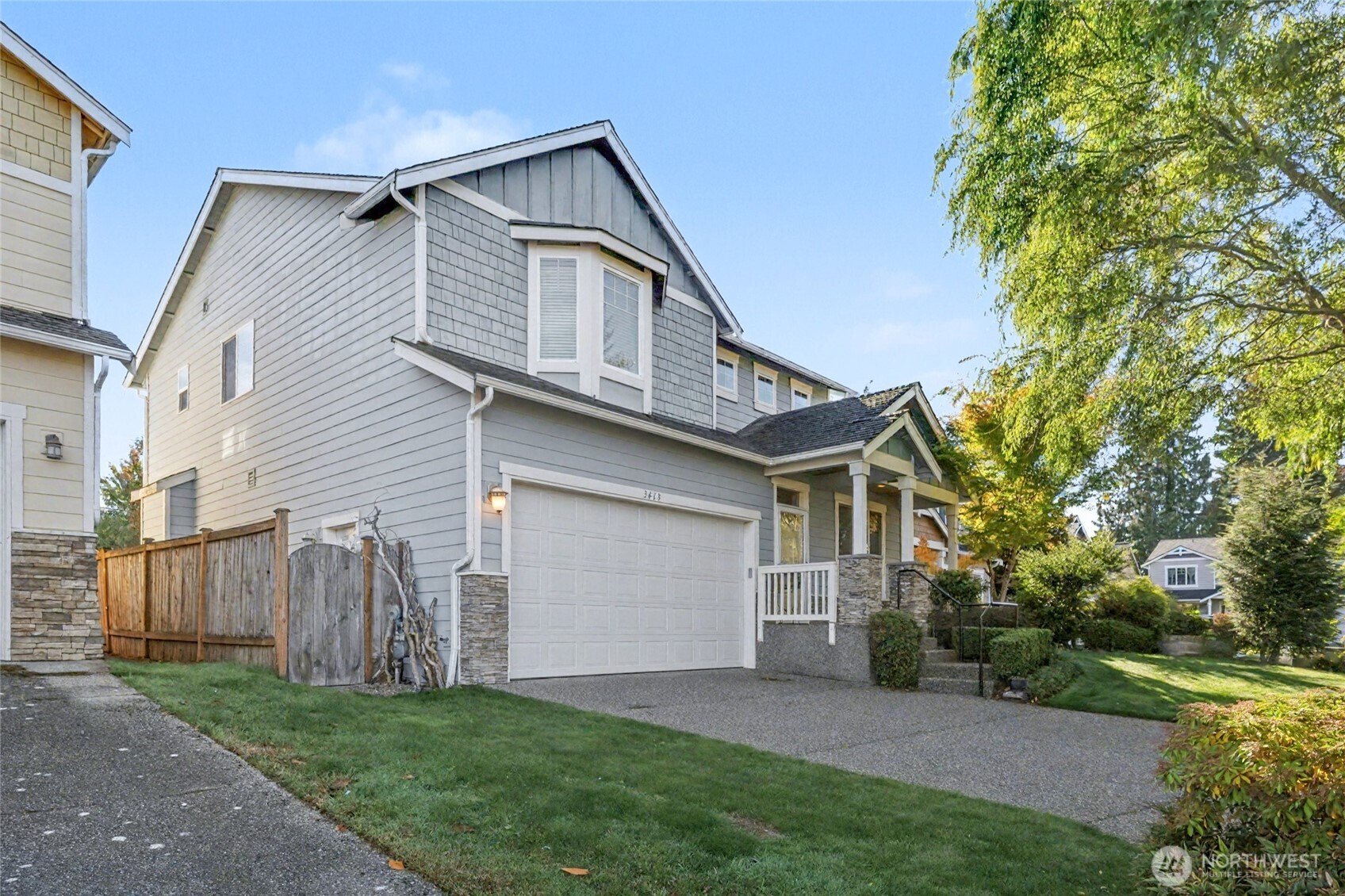 Great curb appeal enhanced by stone detailing and crisp white trim, giving the home a clean and updated look.