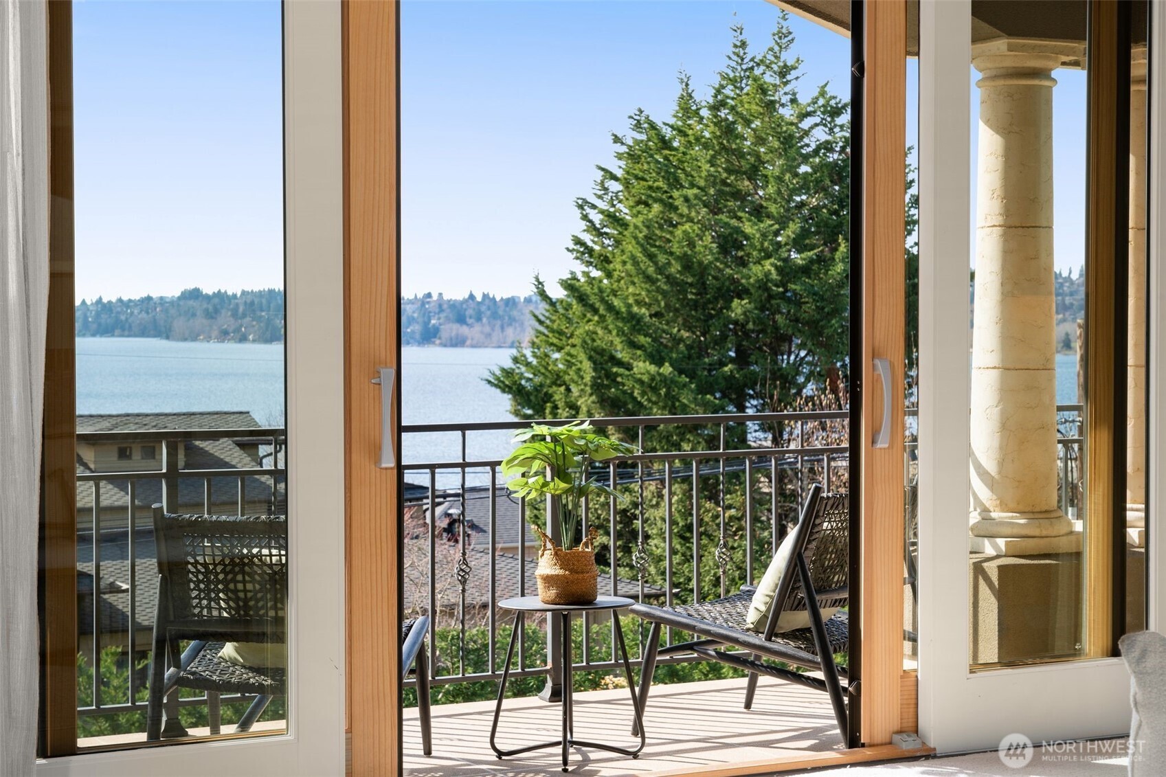 Let's take a walk around the house and see some of the views ... Main floor views of lake, mountains, city scape and Mt. Rainier.