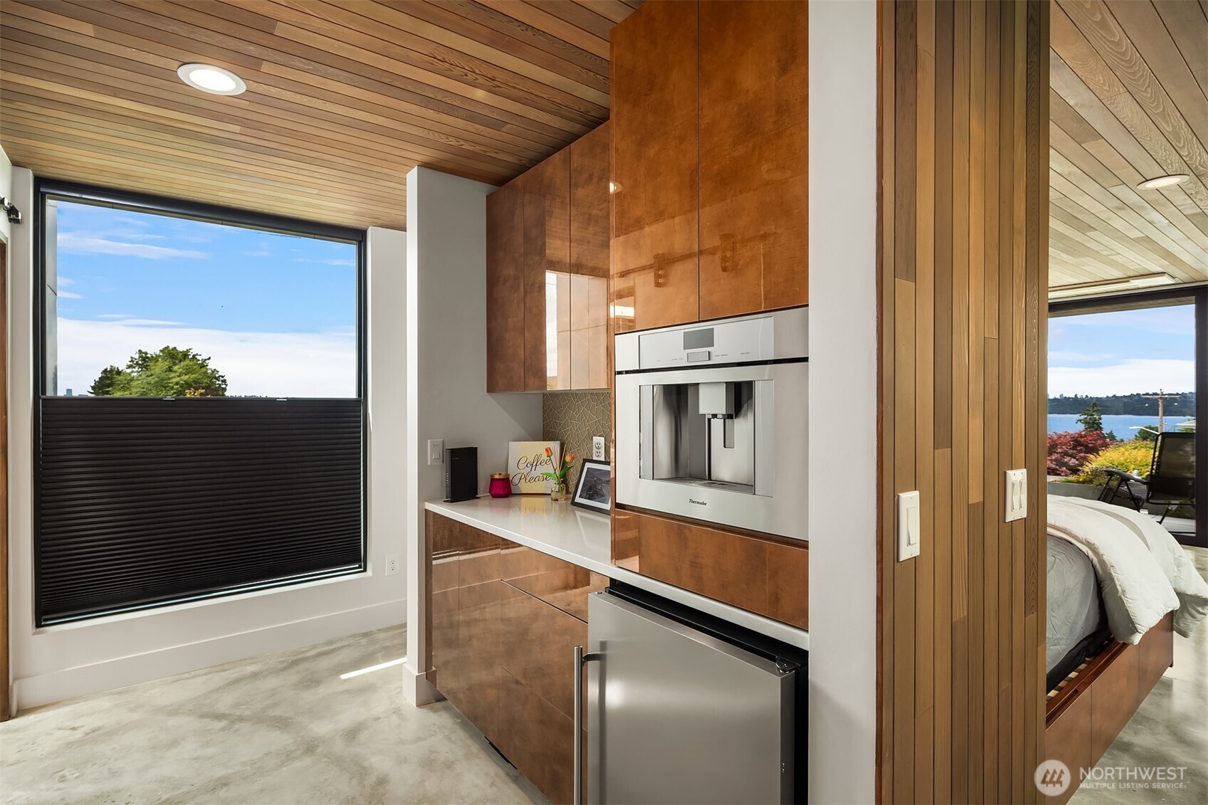 If the view doesn't draw you out of bed in the morning, surely the scent of freshly brewed espresso will!