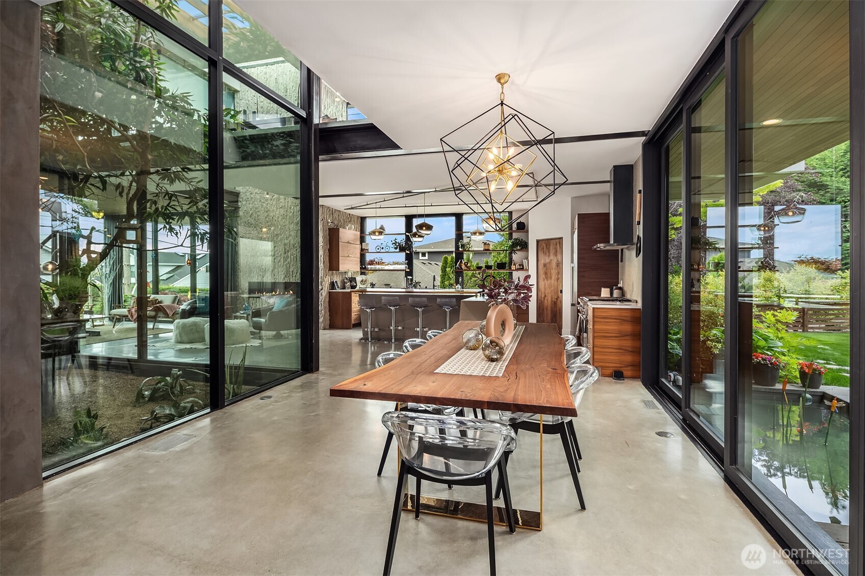 Flanked by the koi pond and atrium, a truly unique dining experience!