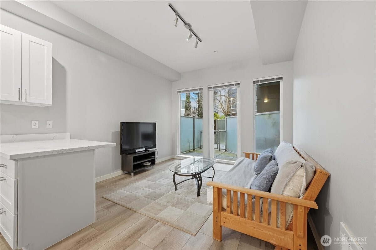 Tall large window wall.