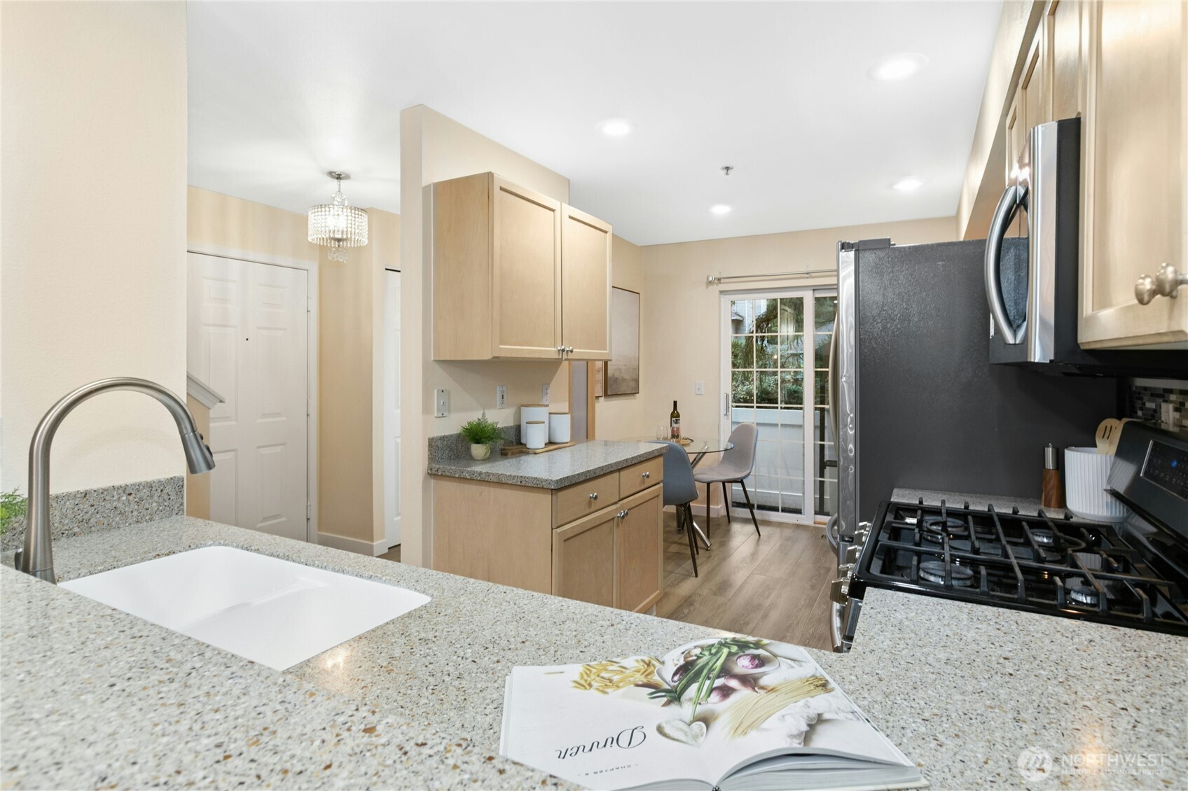 Wash up in the newly resurfaced kitchen sink.