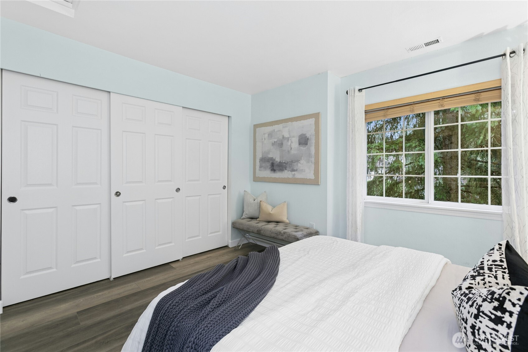 Don't forget the oversized closets here, too. Two ensuite bedrooms in one home, each with big closets!