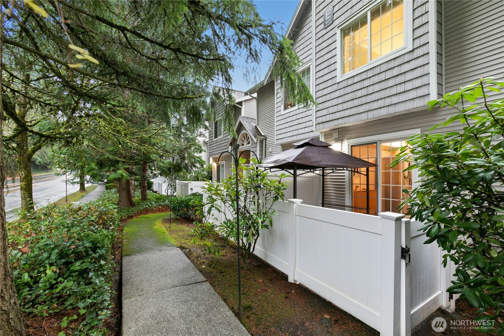 Take a walk around back to see a glimpse of the private patio.