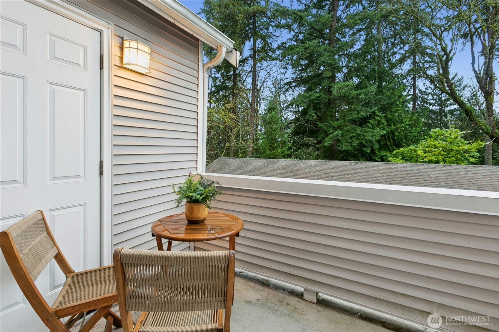 Step out onto the deck to catch some outdoor lounge time. Deck also comes with an extra storage closet.
