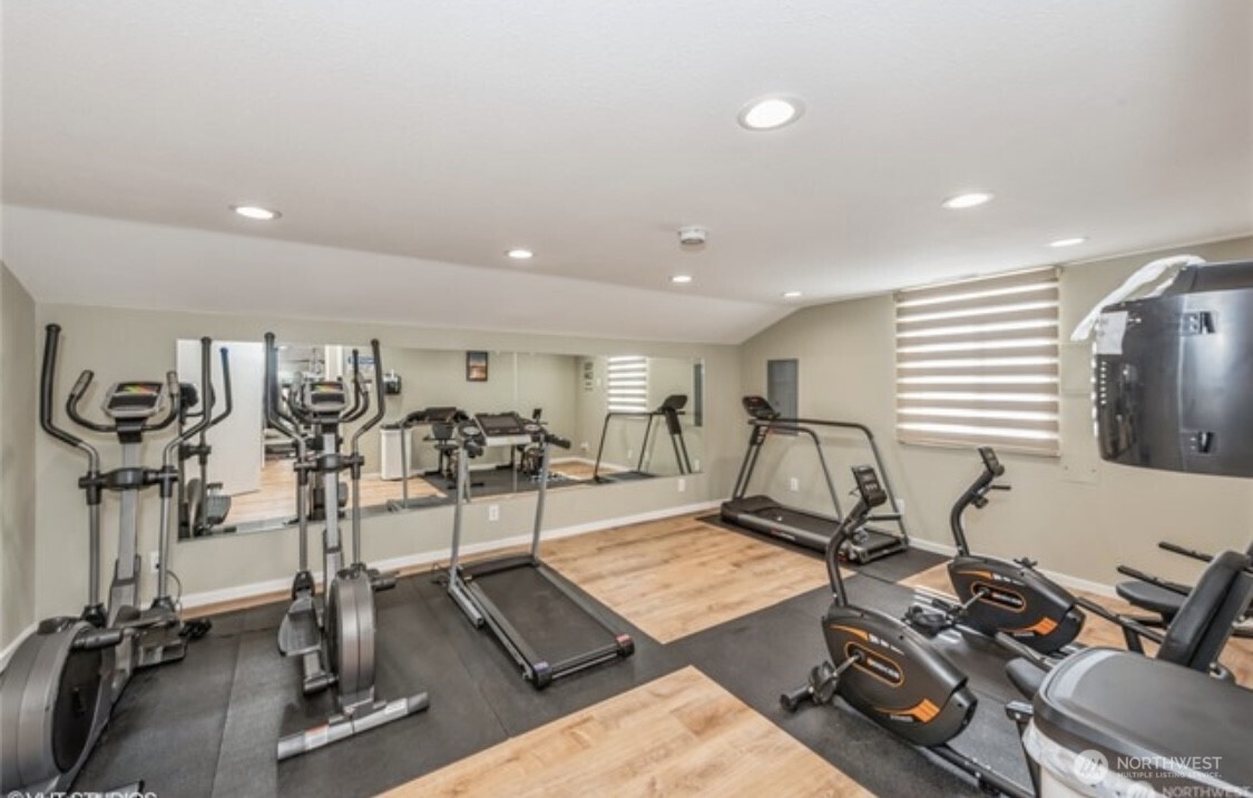 Stay active with access to two- well equipped fitness rooms-conveniently located within the community