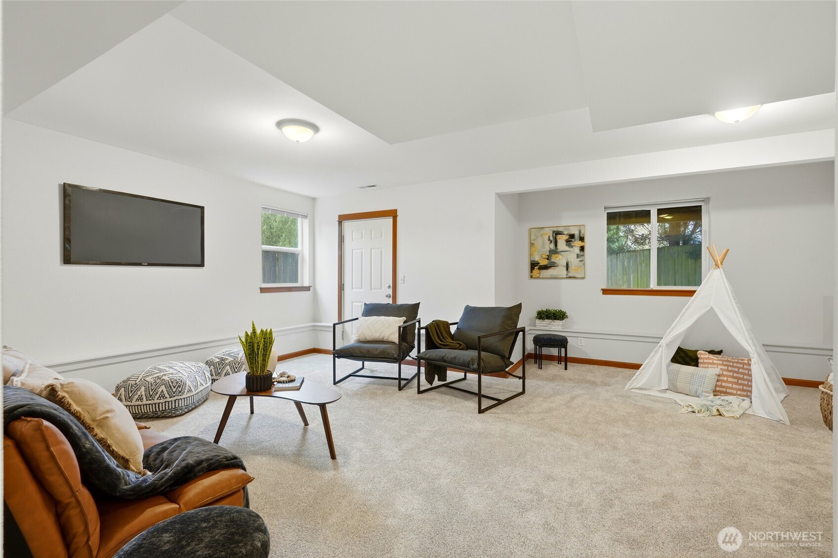 LOWER LEVEL MIL/ RECREATION/ EXTENDED LIVING ROOM WITH SEPARATE ENTRANCE