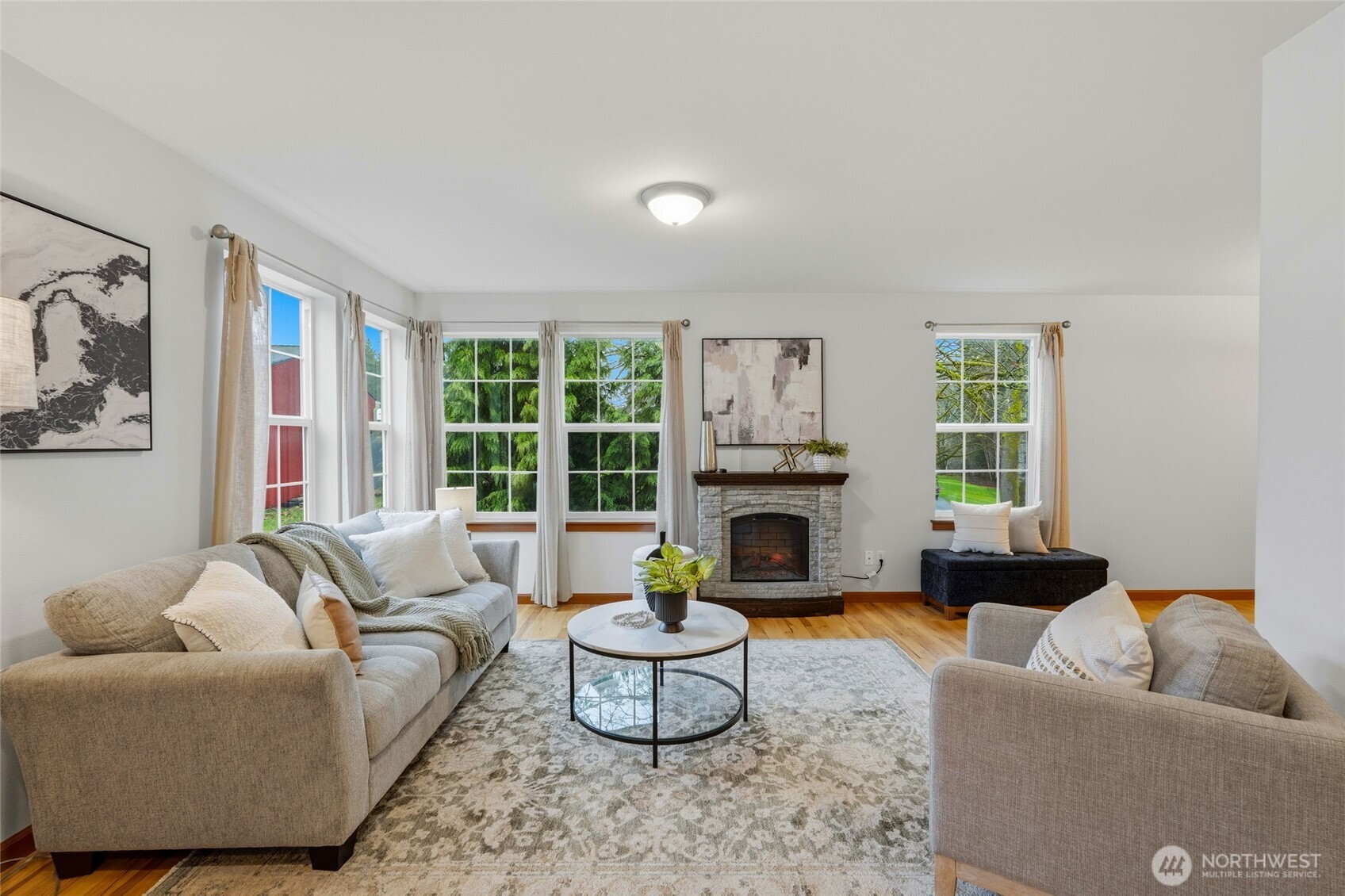 MAIN LEVEL LIVING ROOM WITH ELECTRIC FIREPLACE