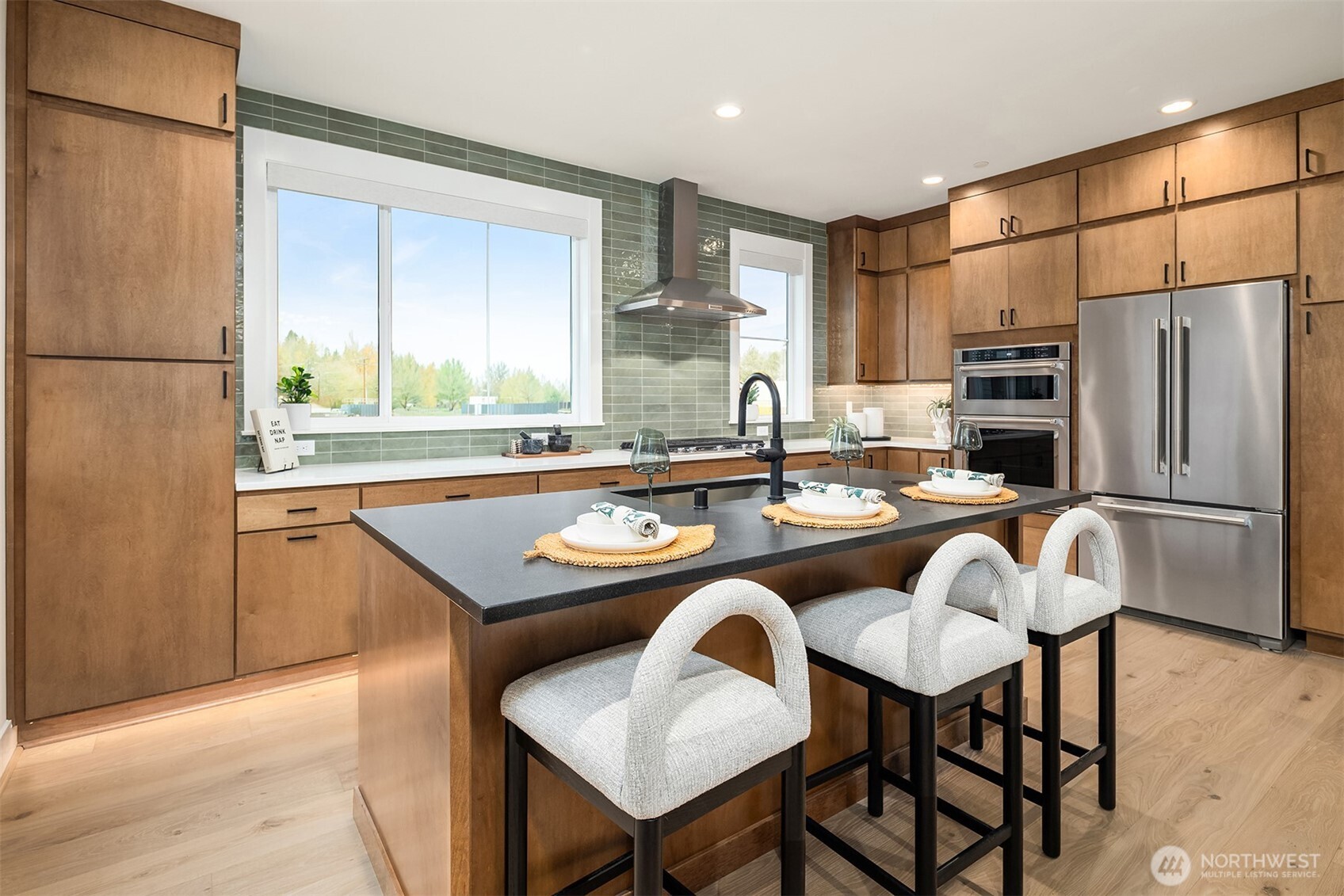 Open courtyard between buildings (artist rendering).