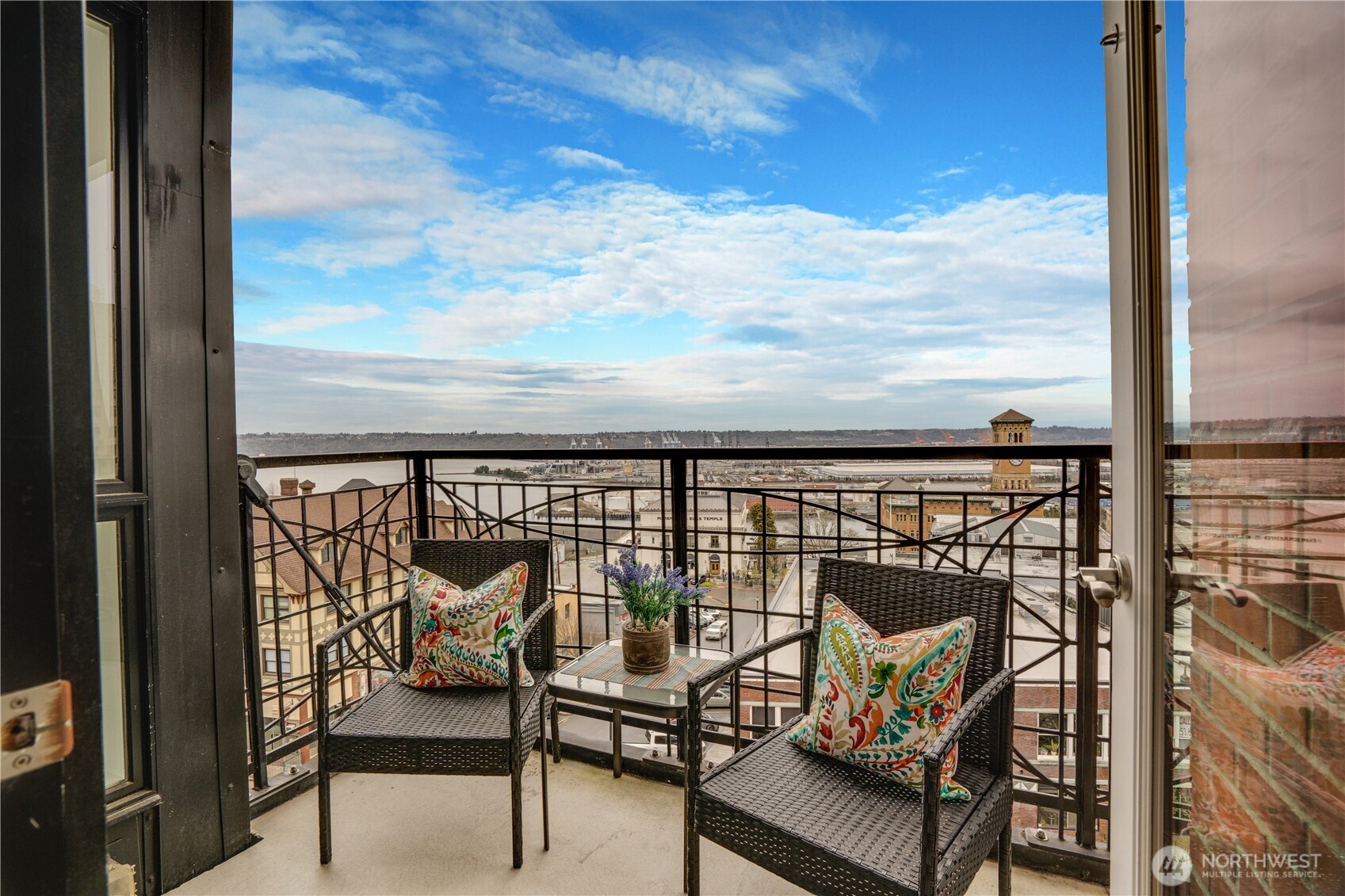 One of four private balconies w/ views of the Waterway & Brown's Pt.