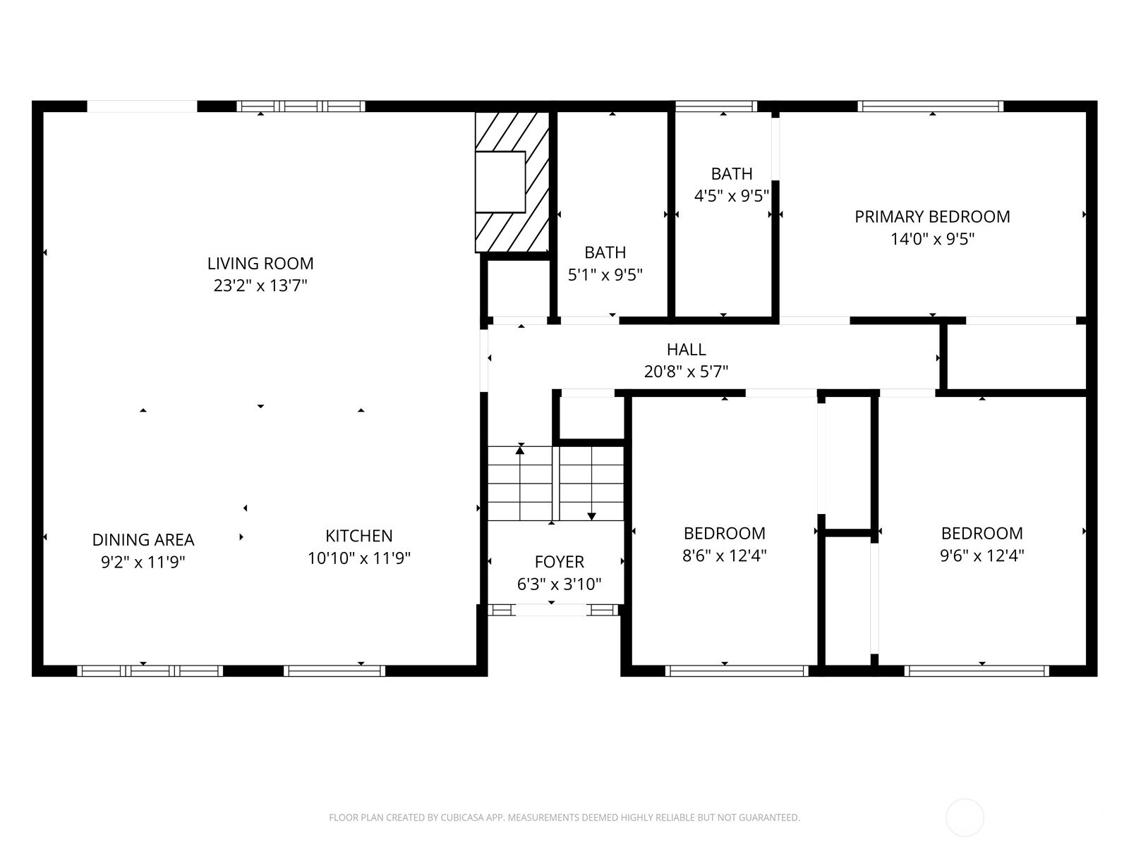 Floor Plan of upstairs. Dimensions are not guaranteed.