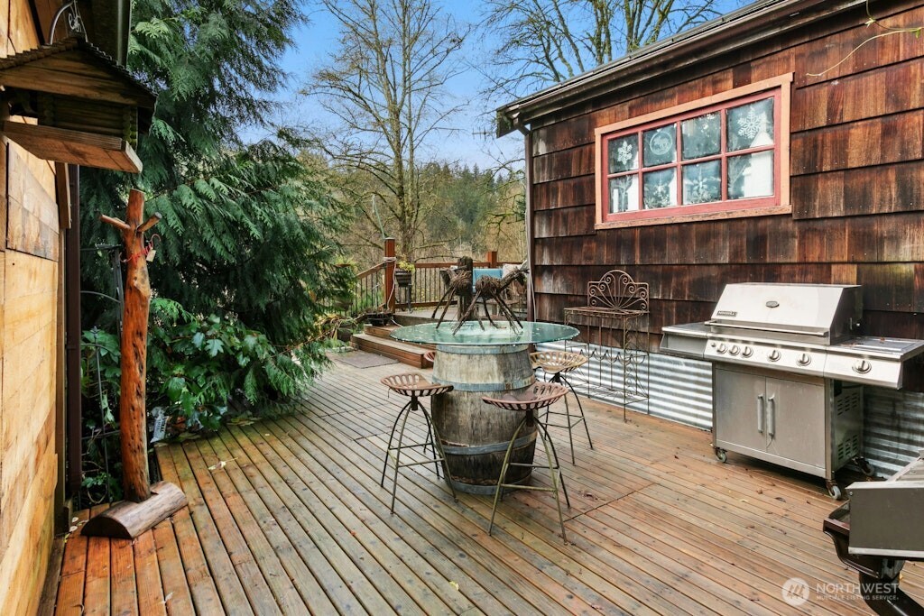 Deck/Eating area with views to acreage