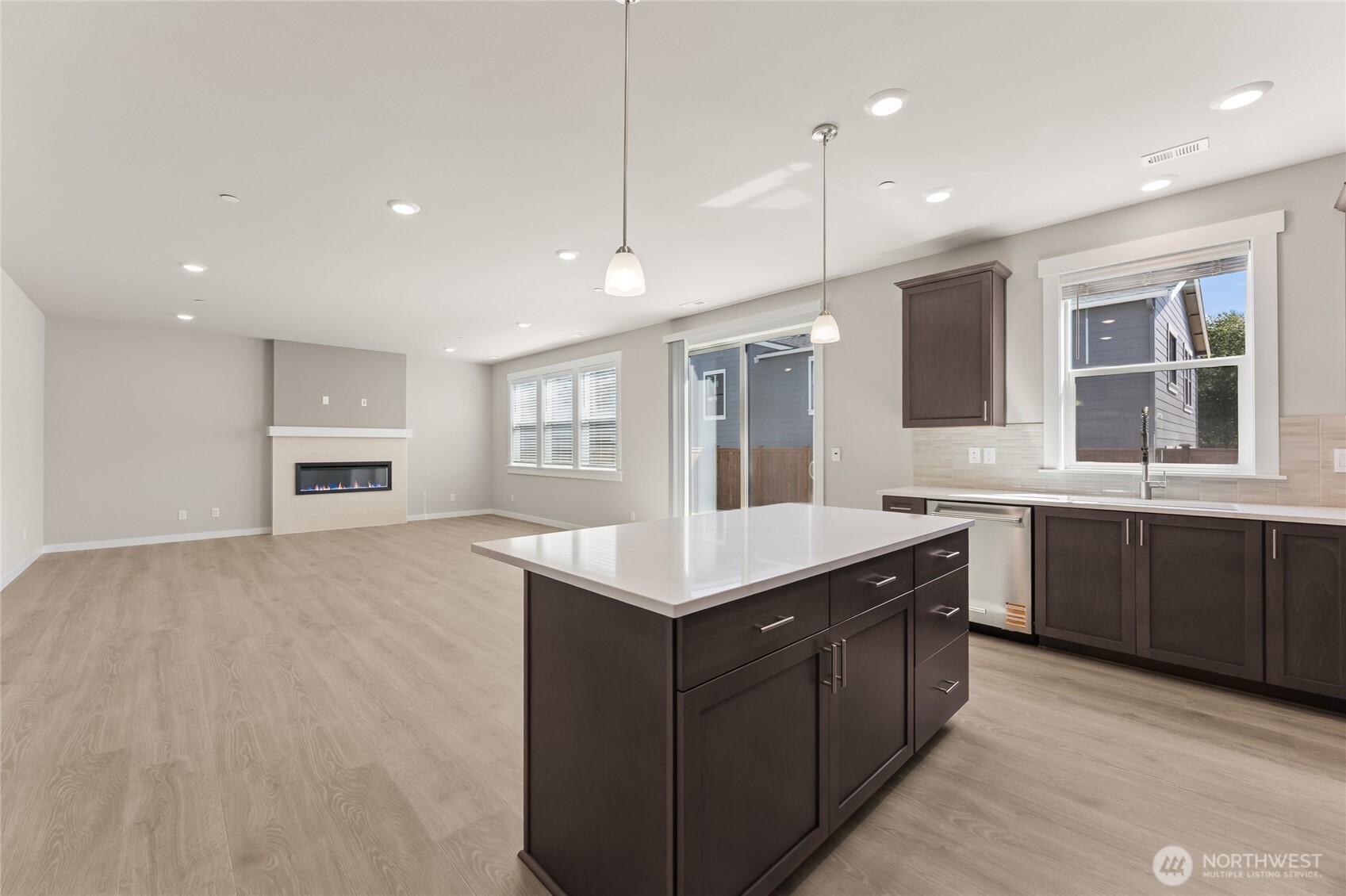 Showing plan without staging, home will include white cabinetry.  Huge great room, great space to gather!