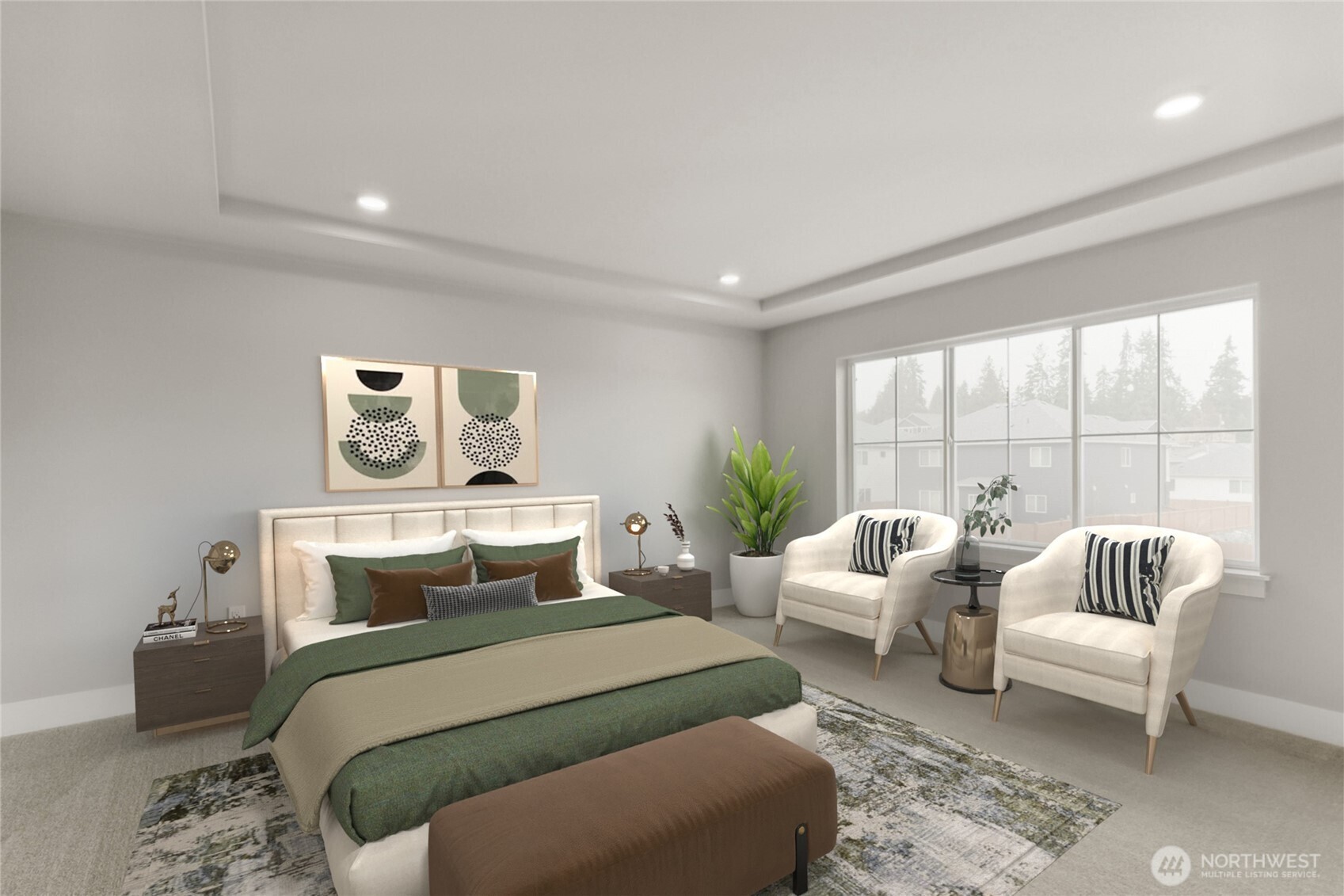 Virtually Stages Primary Bedroom - Photos are for representation only.  Features, colors and selections may differ from photograph. See site agent for details.