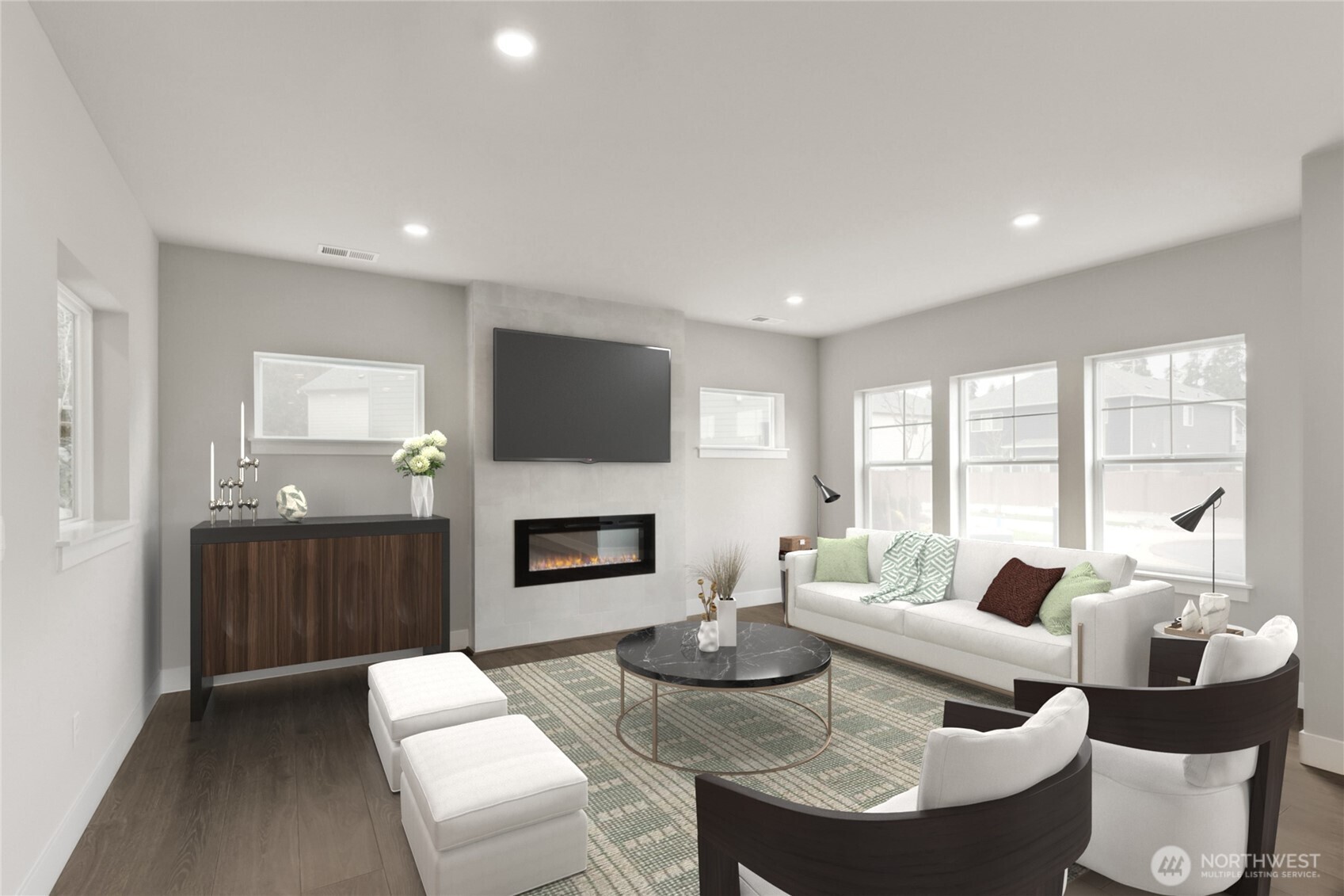 Virtually Staged Great Room - Photos are for representation only.  Features, colors and selections may differ from photograph. See site agent for details.