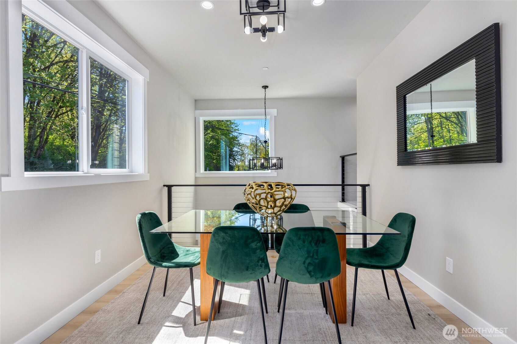 Holiday meals will be fun in this open dining area.