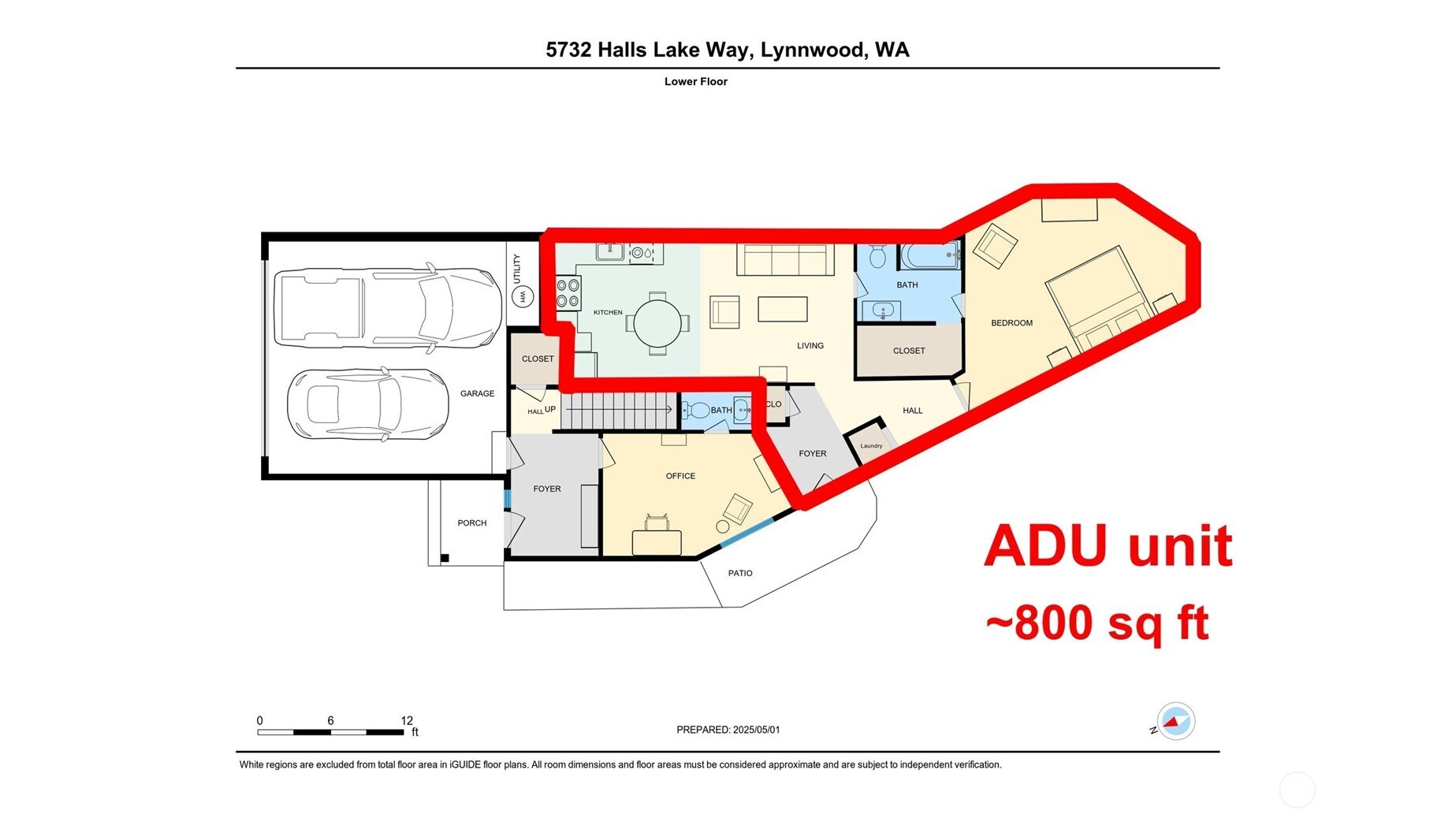 Helpful Floorplan for the 800sqft ADU.