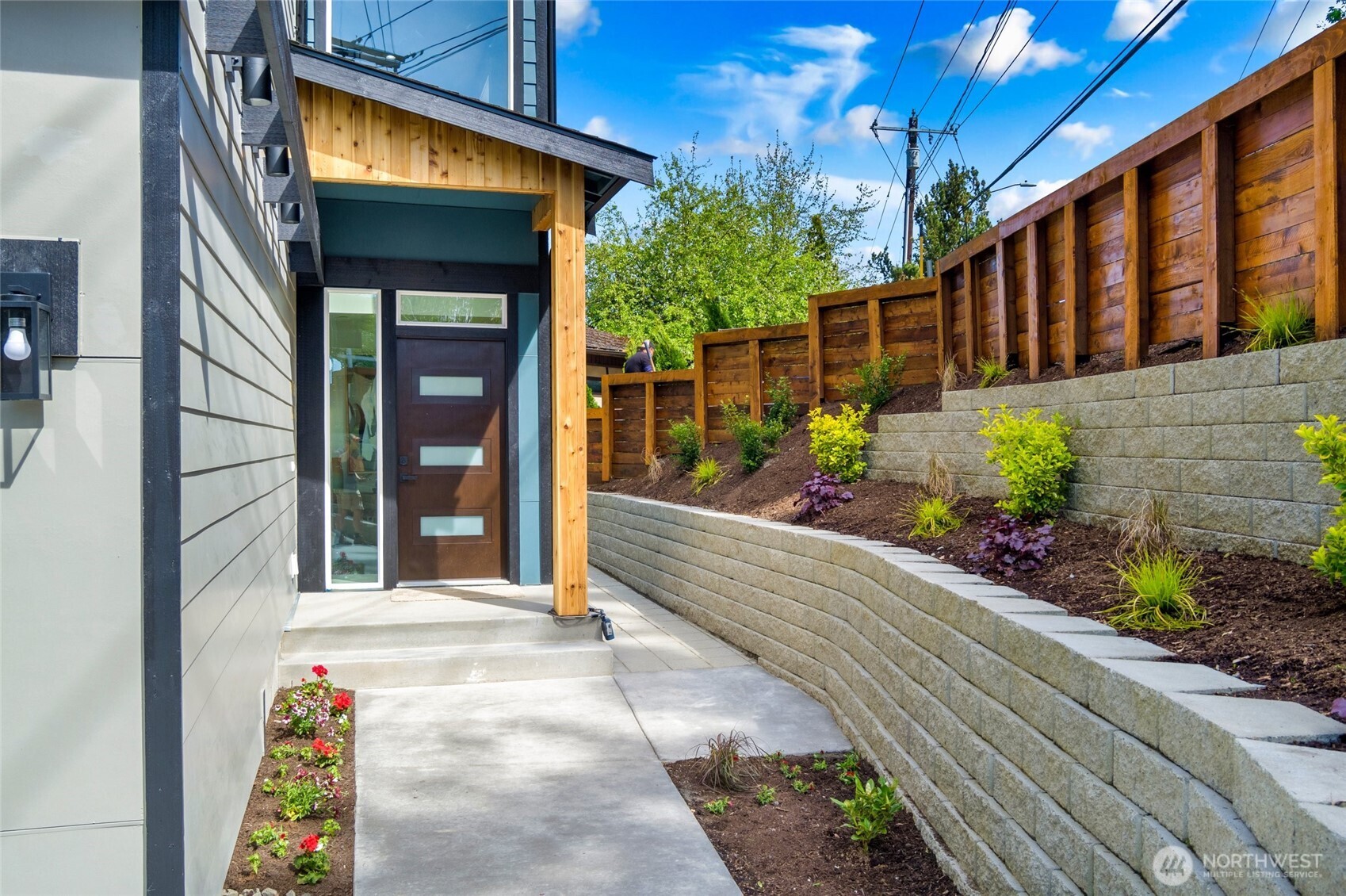 Here is the front door to main home with path that takes you around further to the ADU.
