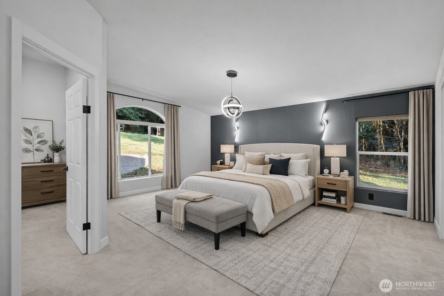 Master bedroom virtually staged