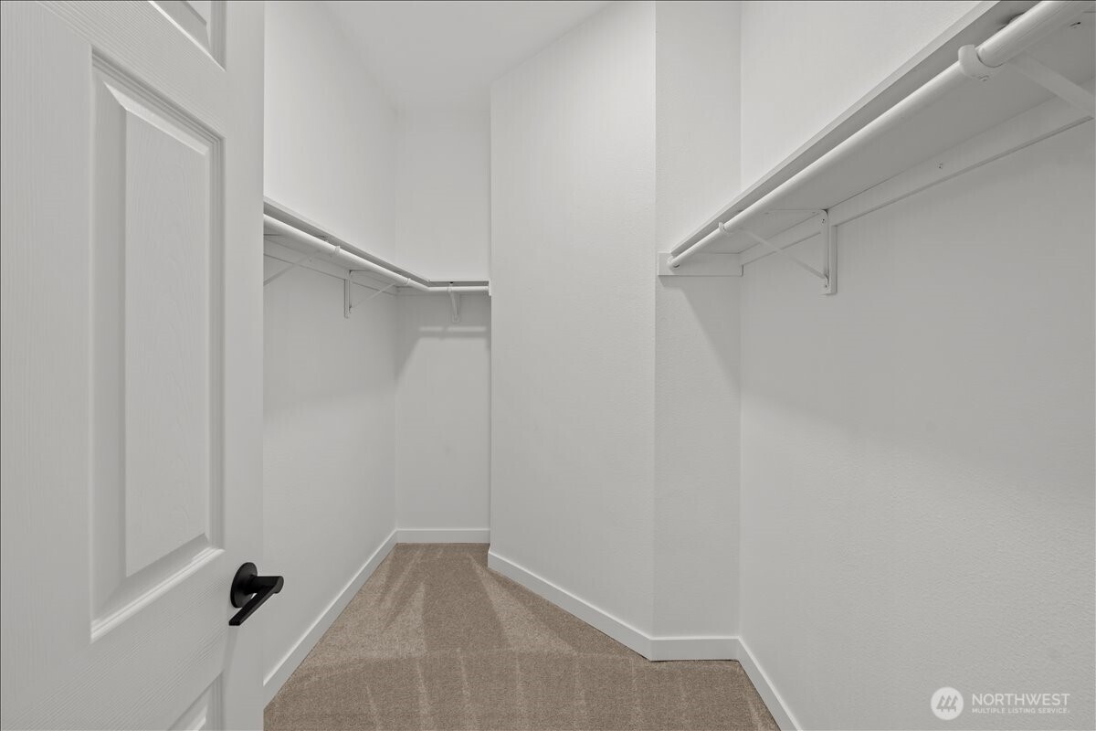 Walk-in closet in master bedroom
