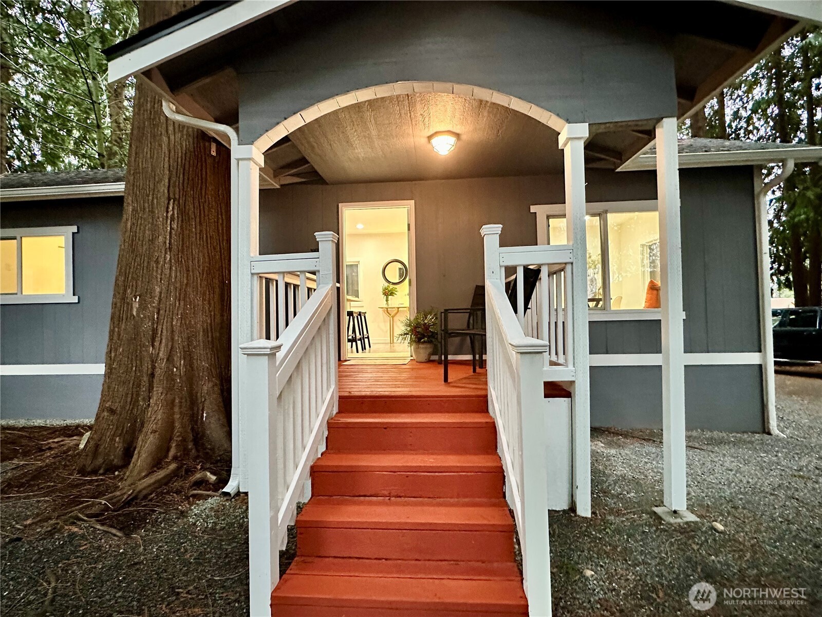 Welcoming covered porch.