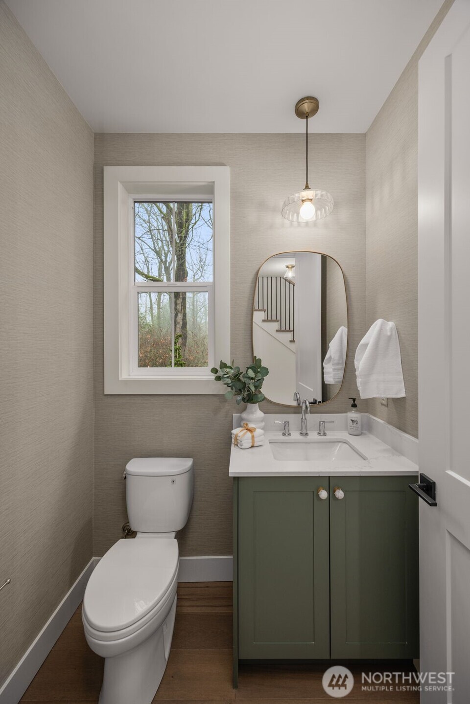 Main-level powder room