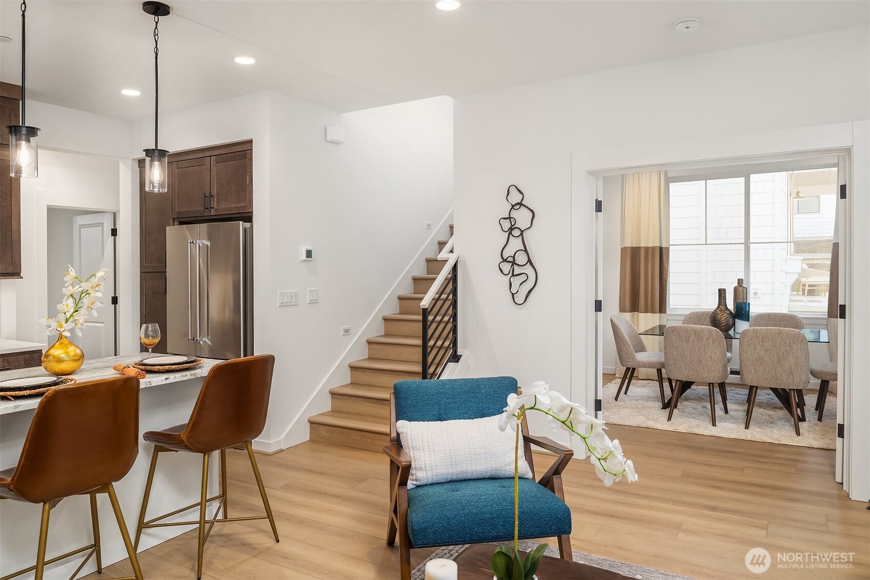 Interior of a furnished Poppy. Finishes and surfaces my differ from subject property.