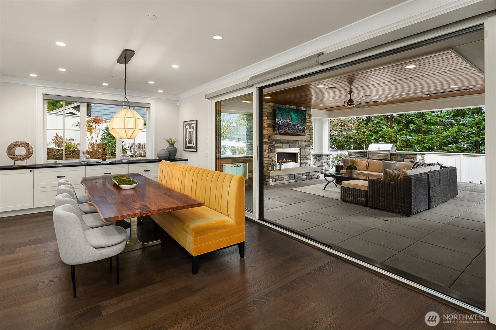 Large dining area for gathering with friends.