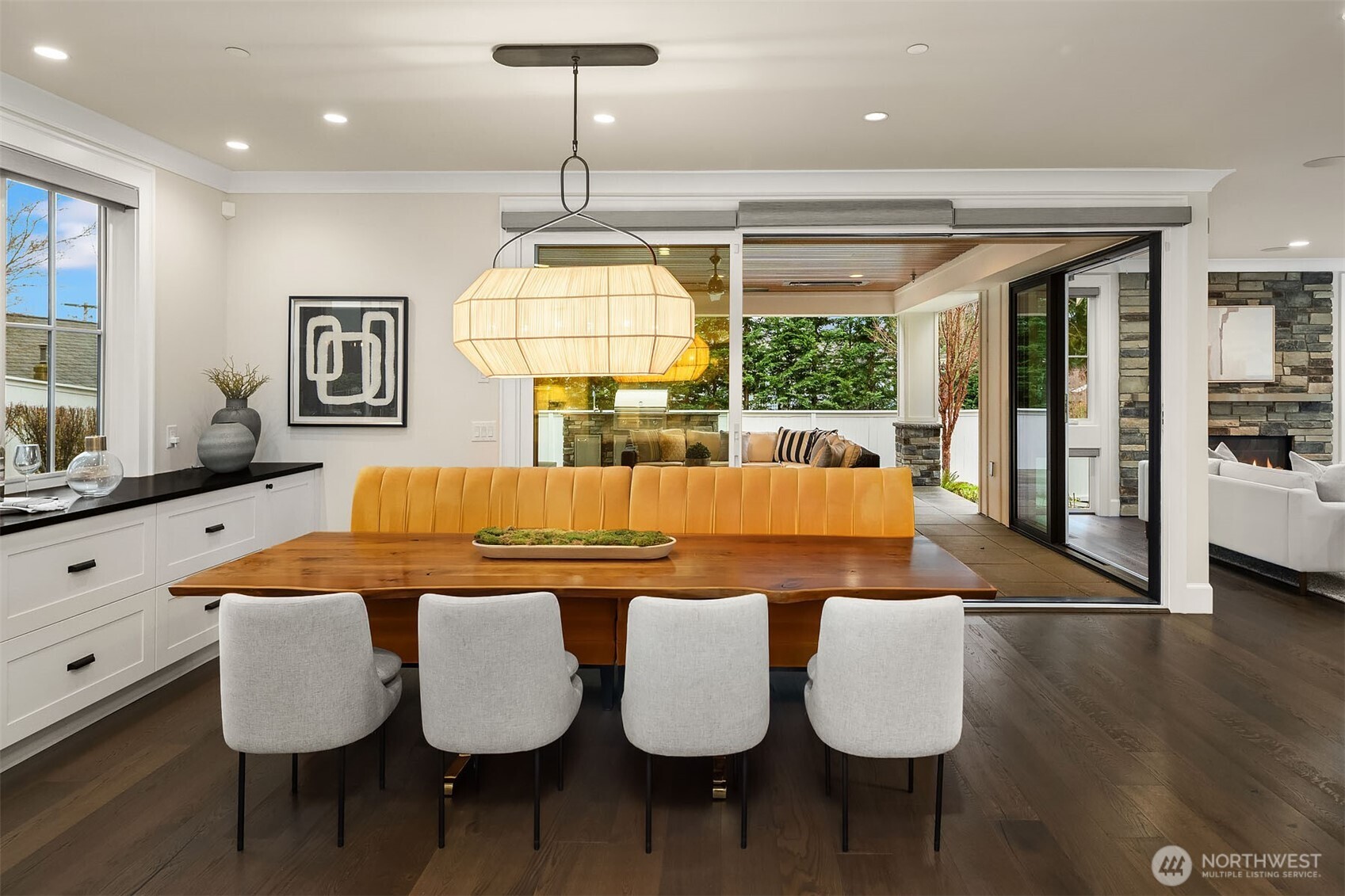 Dining room also allows for easy access to outdoors.