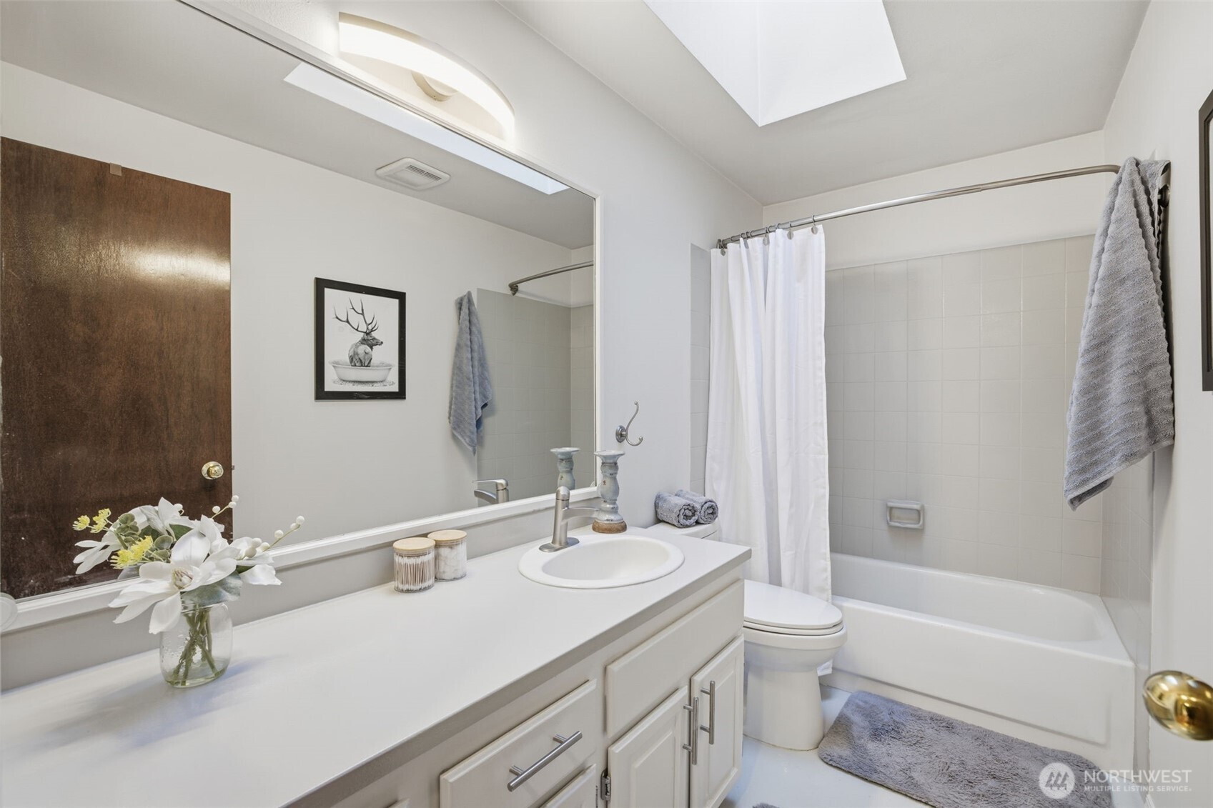 Guest bathroom with nice skylight!